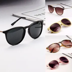 Sun Glasses for Women Men Retro Round Eyeglasses Metal Frame Leg Spectacles Sunglasses