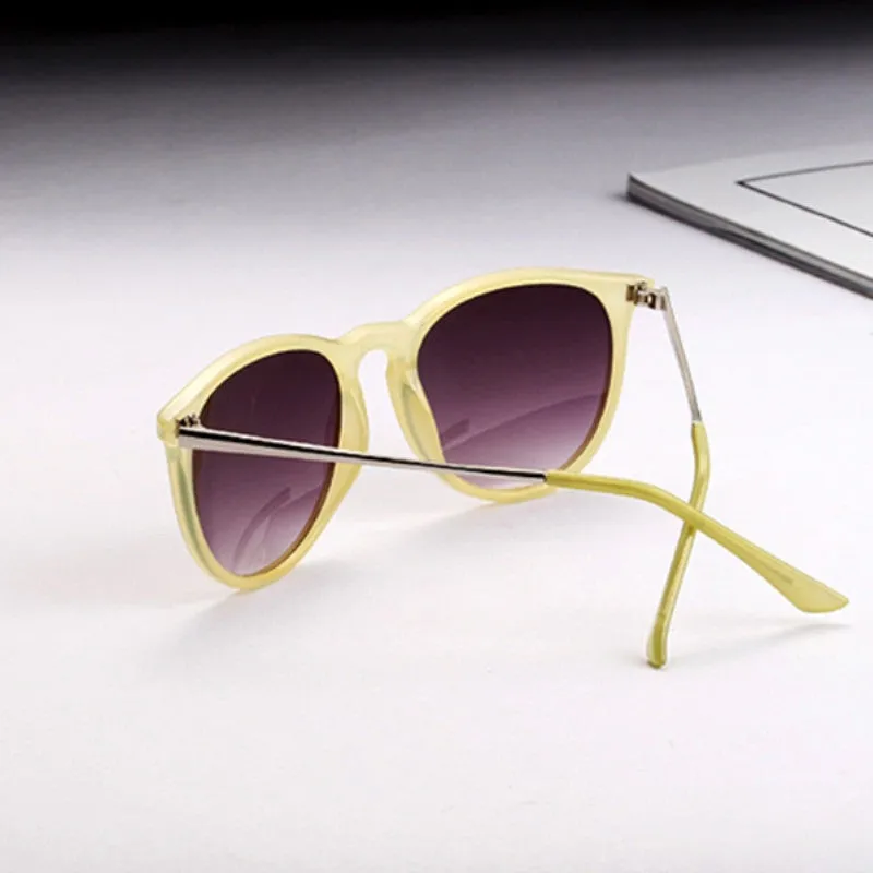 Sun Glasses for Women Men Retro Round Eyeglasses Metal Frame Leg Spectacles Sunglasses