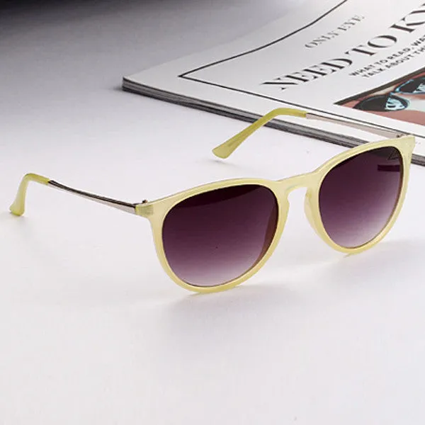 Sun Glasses for Women Men Retro Round Eyeglasses Metal Frame Leg Spectacles Sunglasses