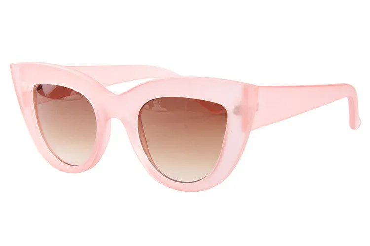 Sunglasses women with box Classic Cat Eye Style Brand Designer Fashion Shades black plastic Sun Glasses oculos de sol