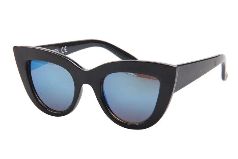 Sunglasses women with box Classic Cat Eye Style Brand Designer Fashion Shades black plastic Sun Glasses oculos de sol