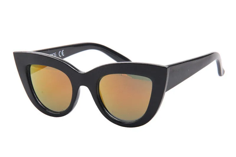 Sunglasses women with box Classic Cat Eye Style Brand Designer Fashion Shades black plastic Sun Glasses oculos de sol