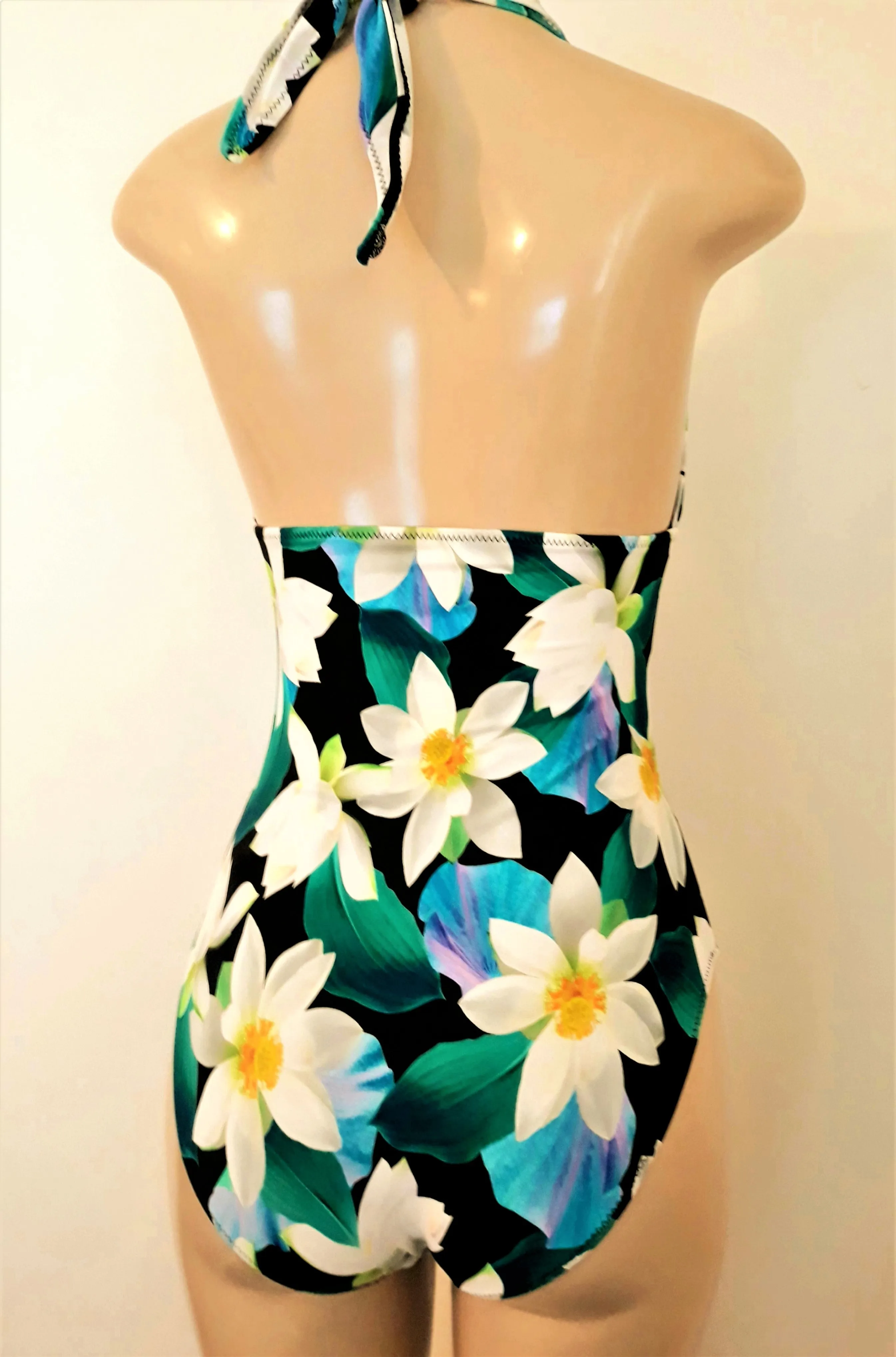 Tie Halter One Piece Swimsuit