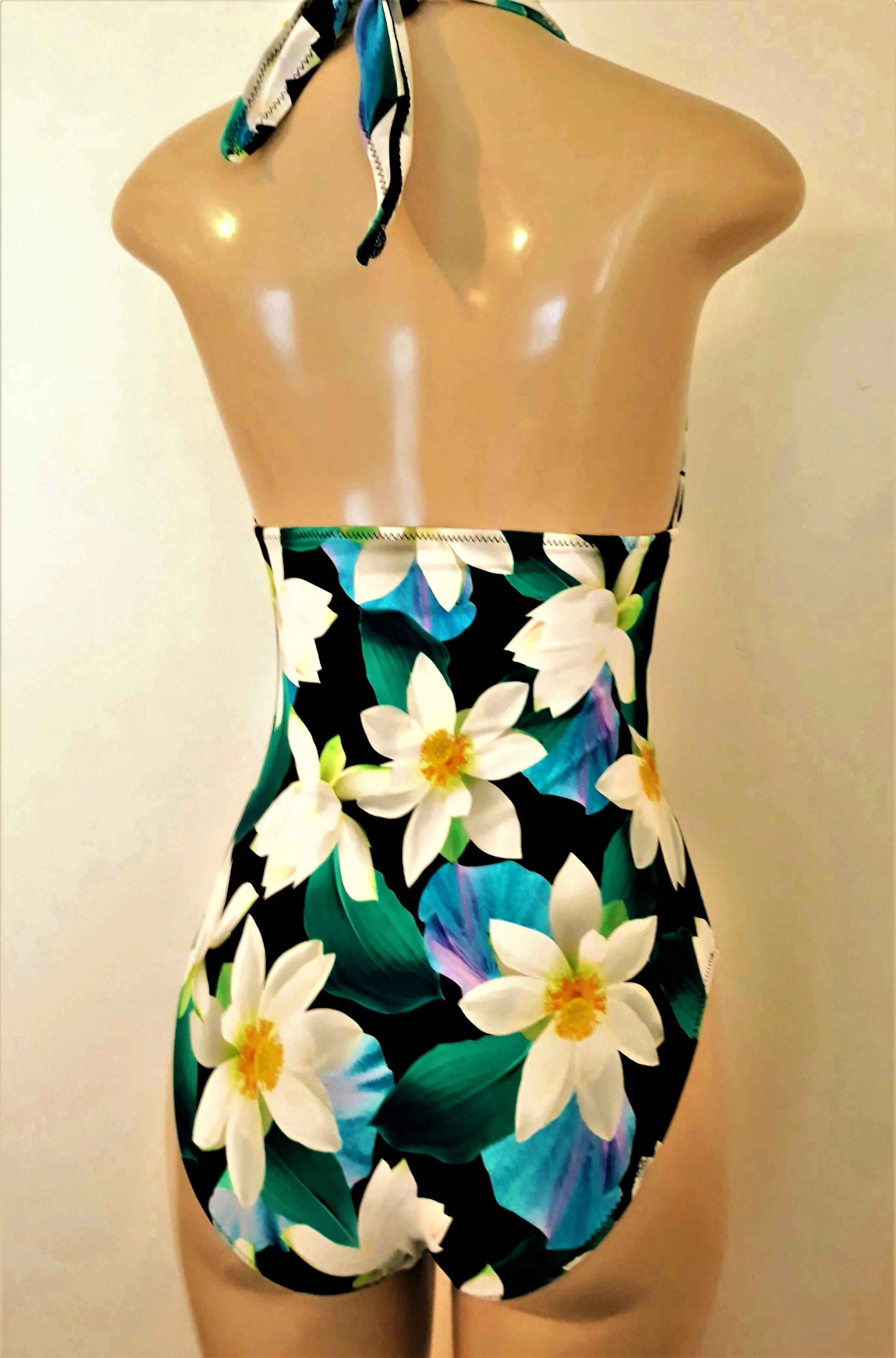 Tie Halter One Piece Swimsuit