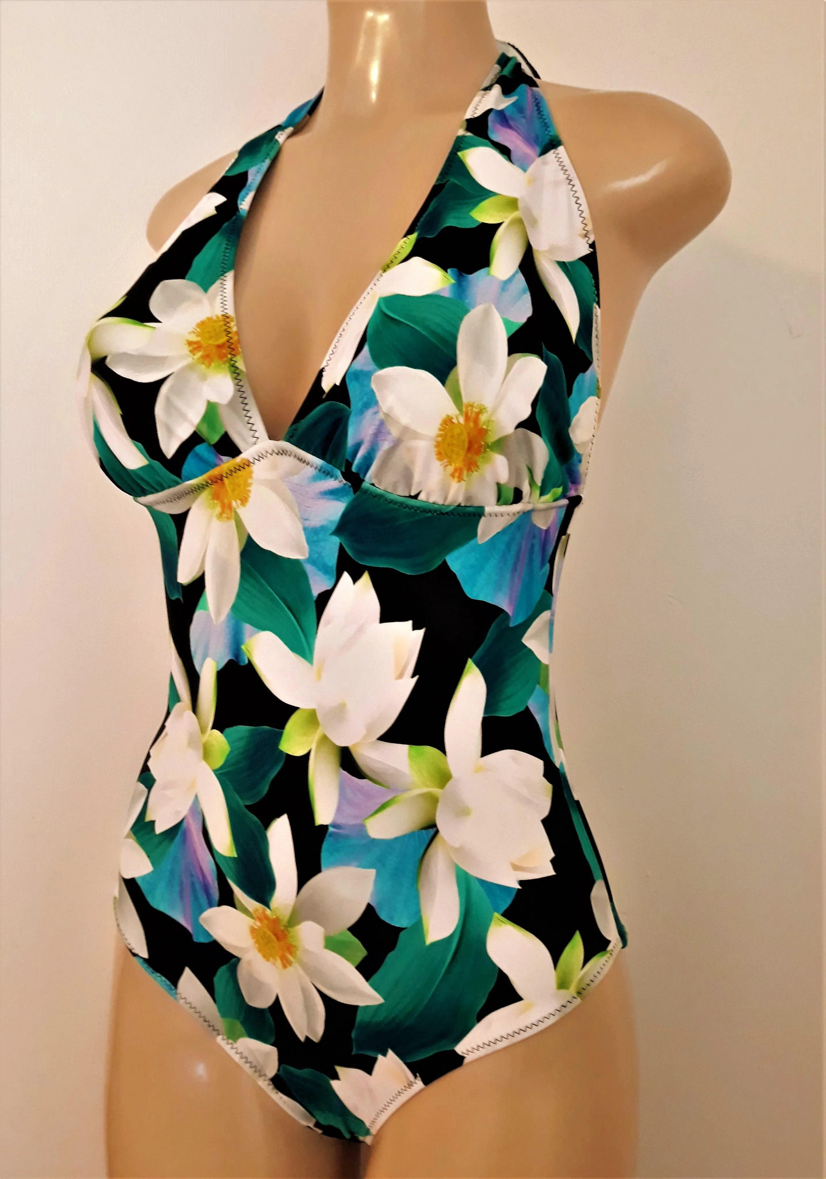 Tie Halter One Piece Swimsuit