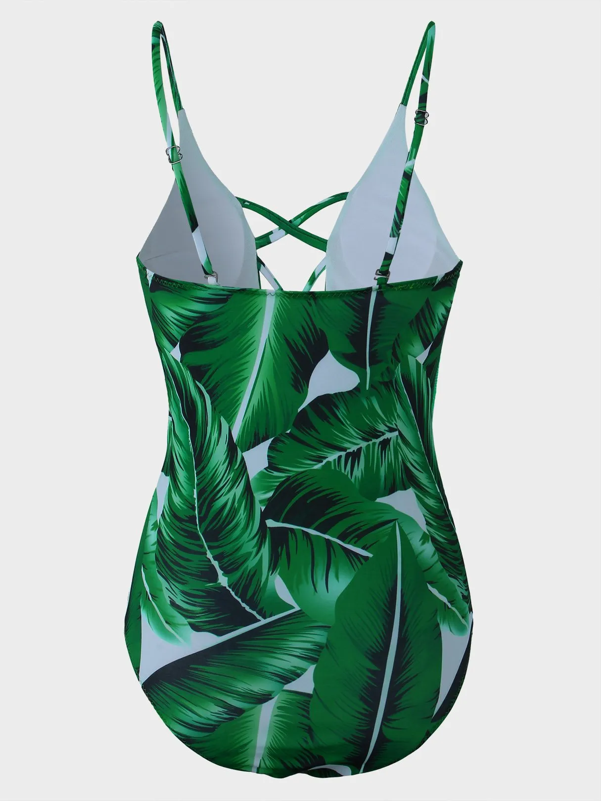 Wholesale Deep V Neck Sleeveless Floral Print Lace-Up Criss-Cross Bikinis