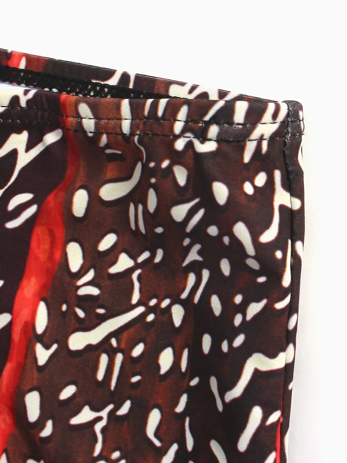 Wholesale Red Off The Shoulder Sleeveless Floral Print Two Piece Bikinis