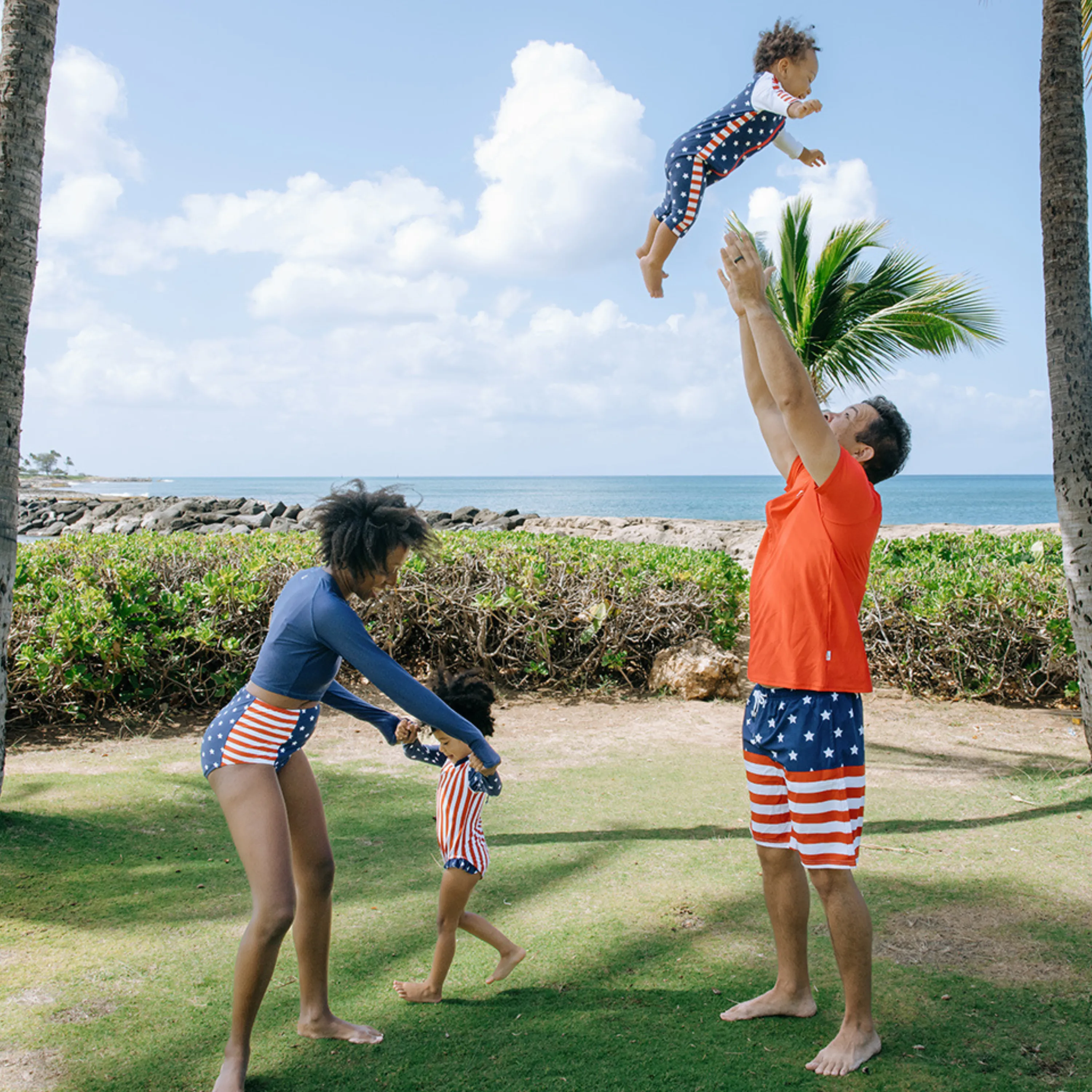 Women's High Waist Bikini Bottoms | "Americana"