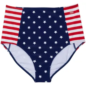 Women's High Waist Bikini Bottoms | "Americana"