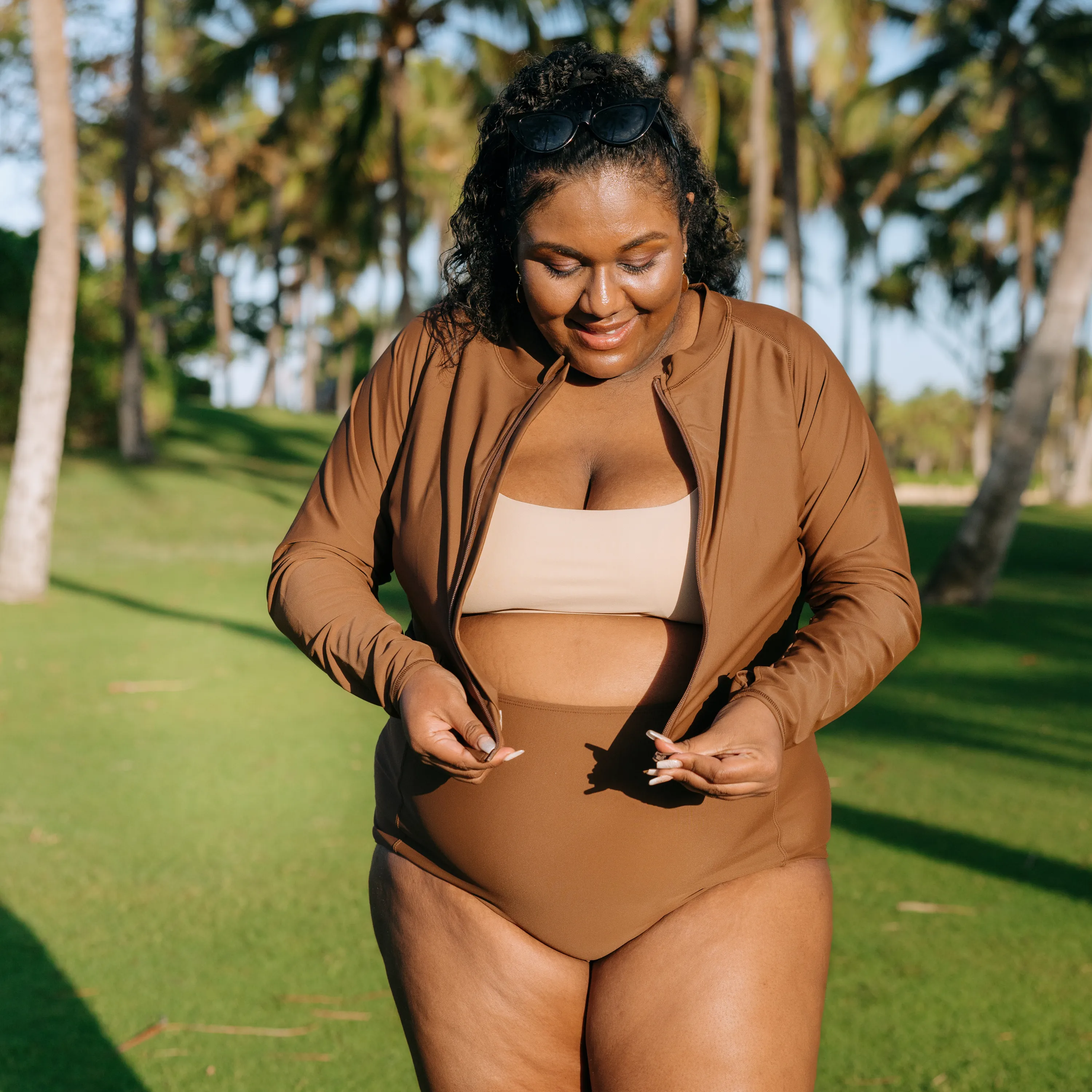 Women's High Waist Bikini Bottoms | "Cold Brew"