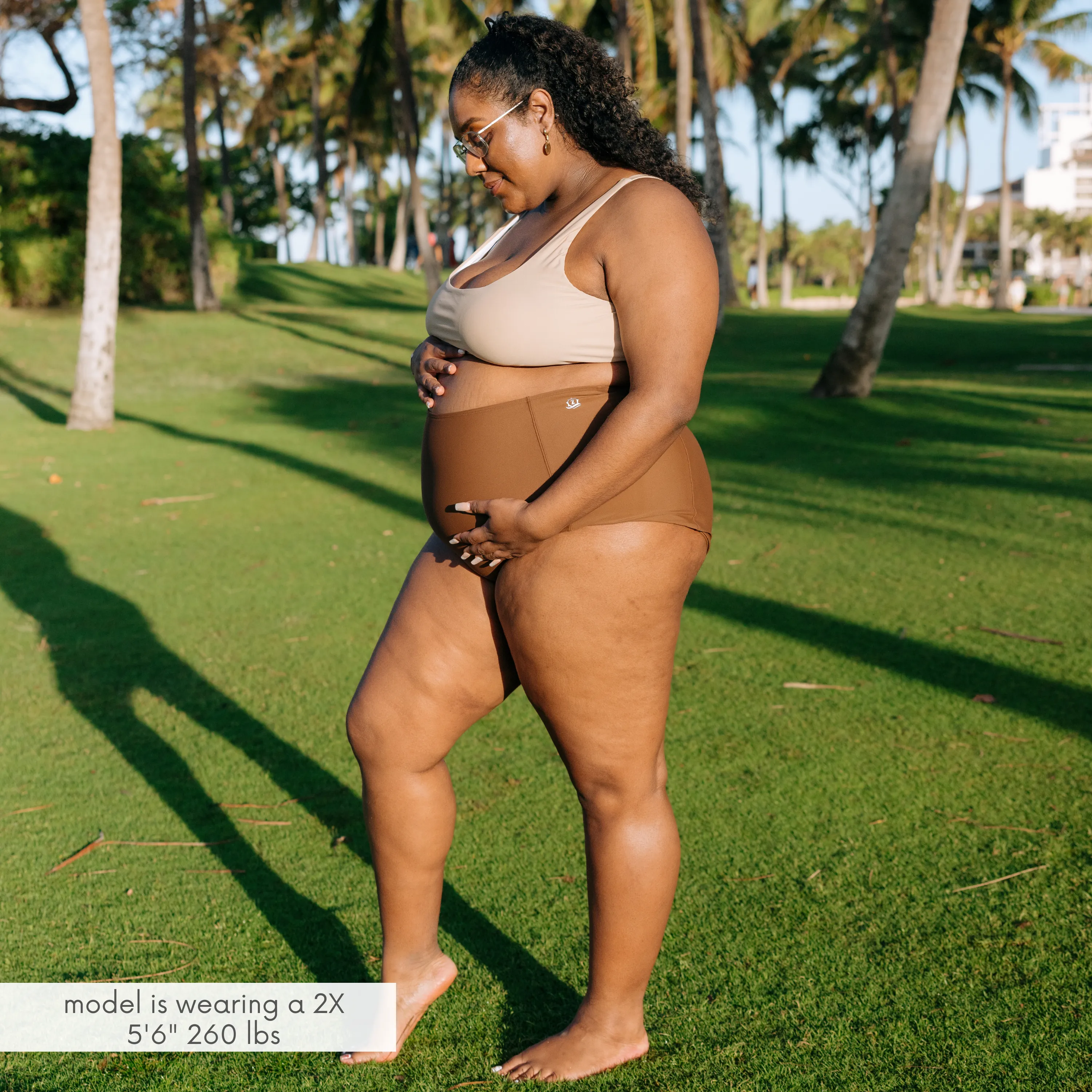 Women's High Waist Bikini Bottoms | "Cold Brew"