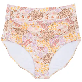 Women's High Waist Bikini Bottoms Ruched | "Meadows"