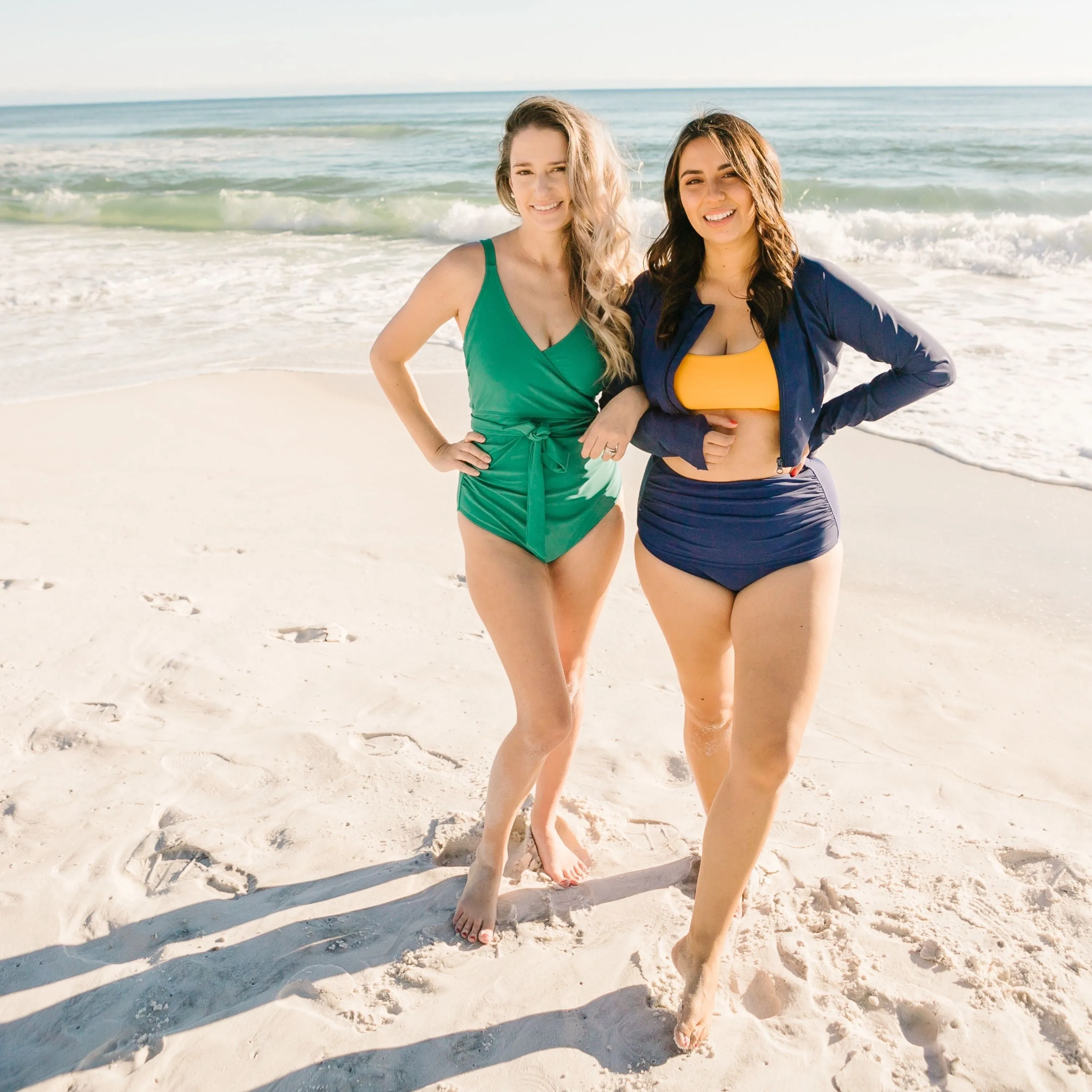 Women's High Waist Bikini Bottoms Ruched | "Navy"