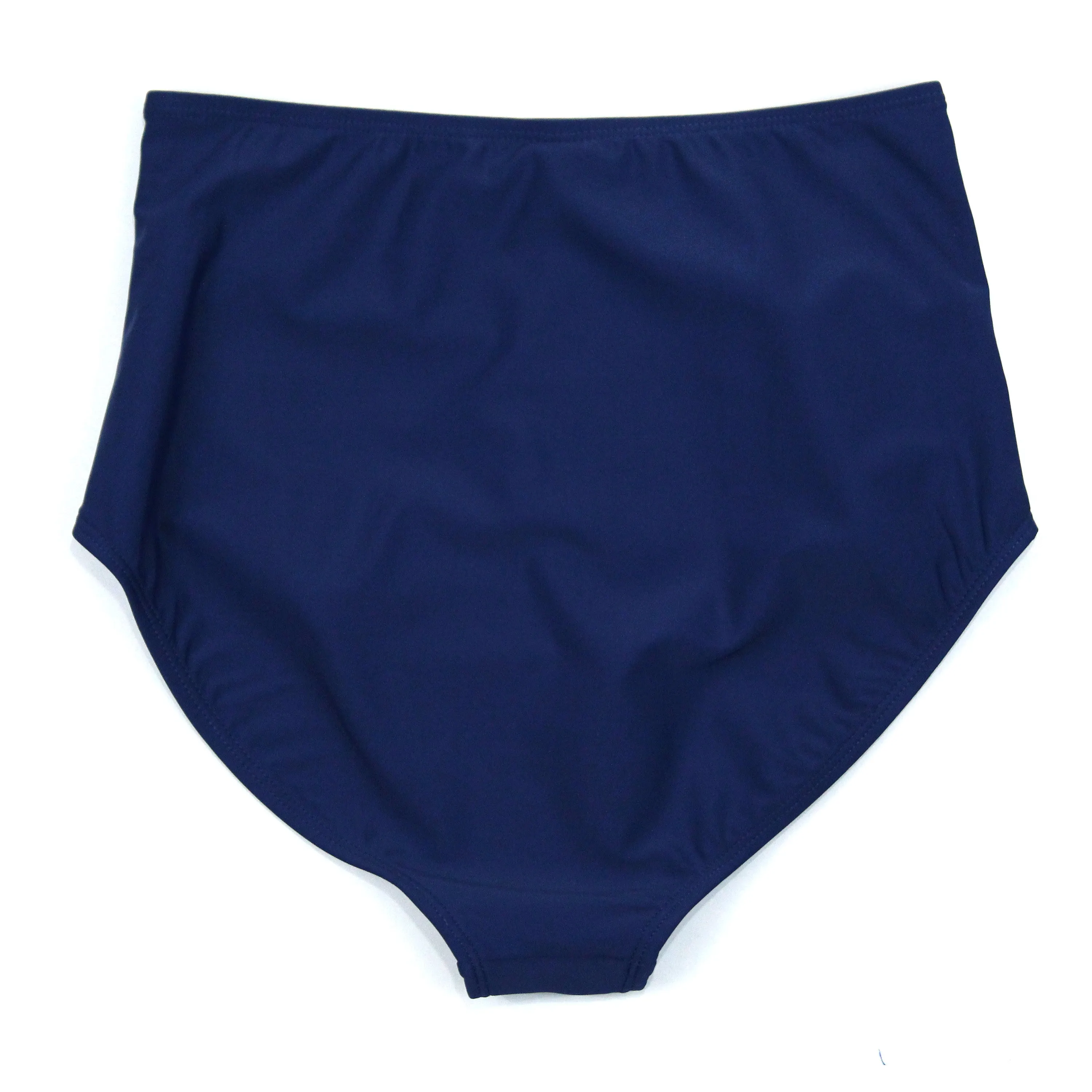 Women's High Waist Bikini Bottoms Ruched | "Navy"