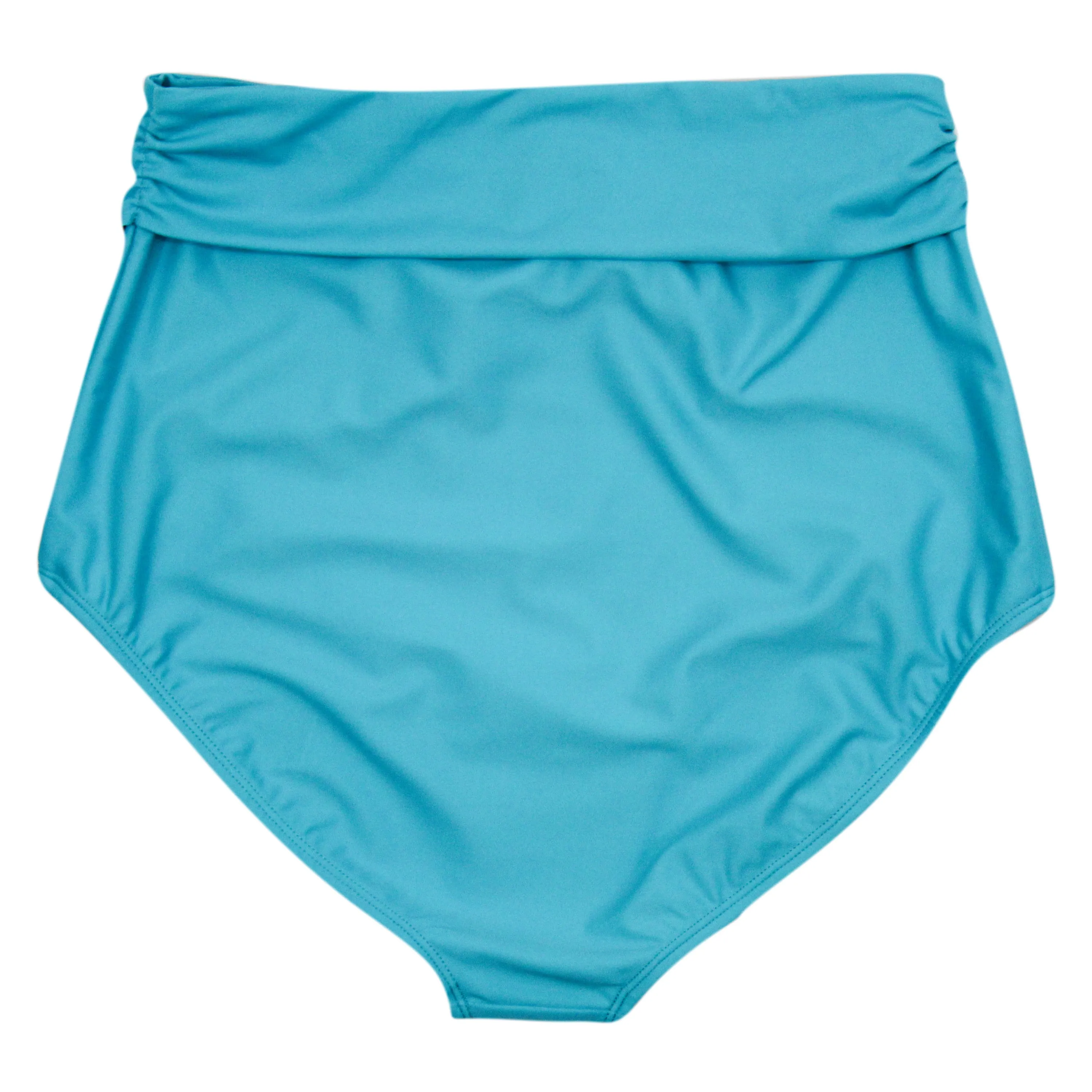 Women's High Waist Bikini Bottoms Tie Front | "Scuba Blue"