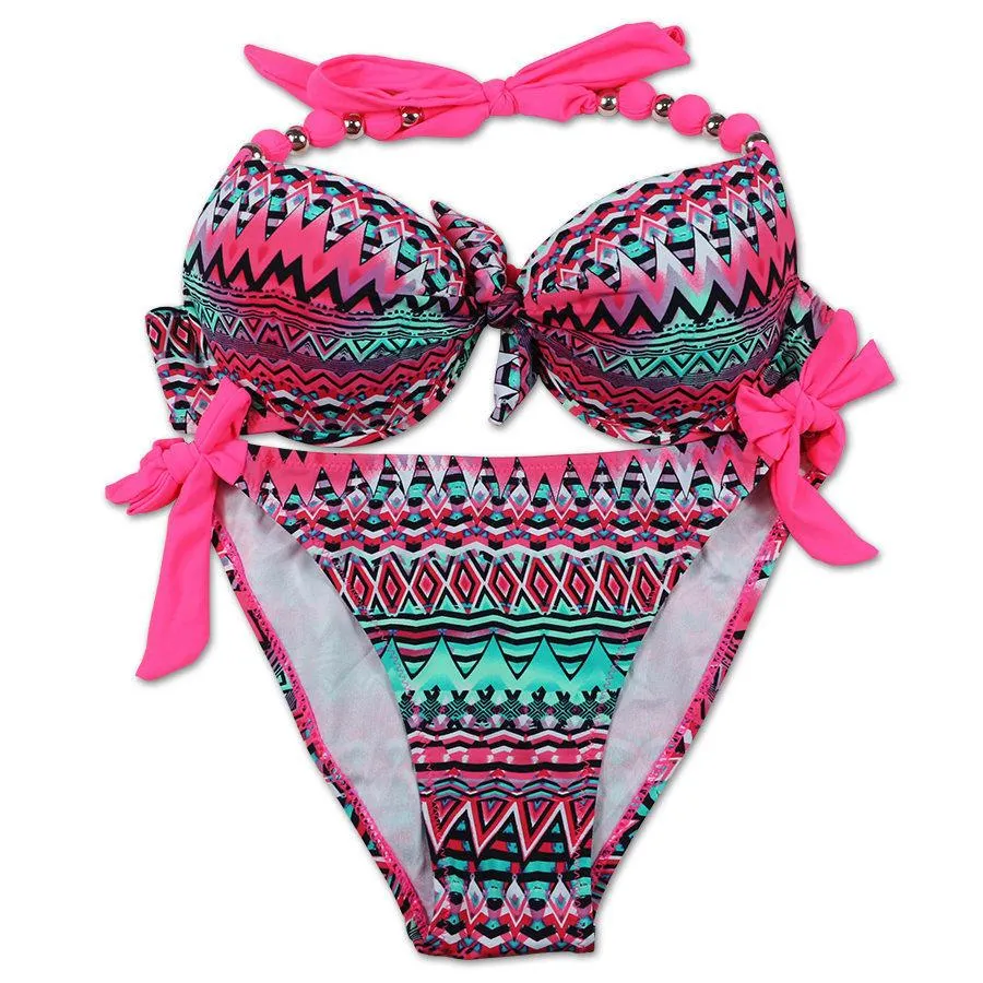 Women's Printed Push Up Beach Style Bikini
