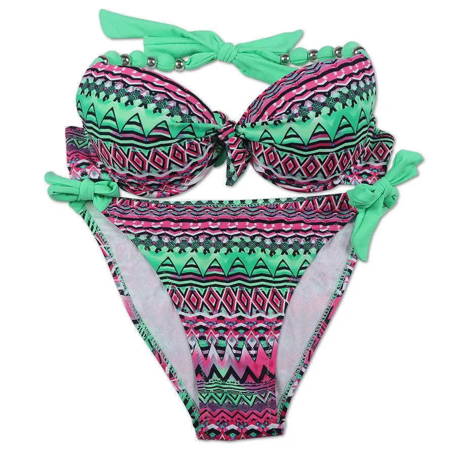 Women's Printed Push Up Beach Style Bikini