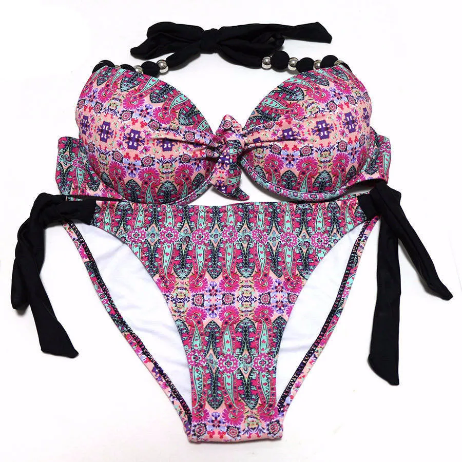 Women's Printed Push Up Beach Style Bikini
