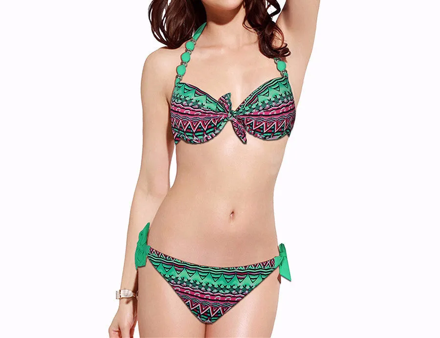 Women's Printed Push Up Beach Style Bikini