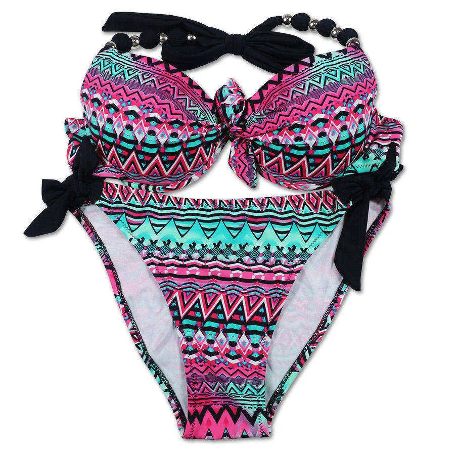 Women's Printed Push Up Beach Style Bikini