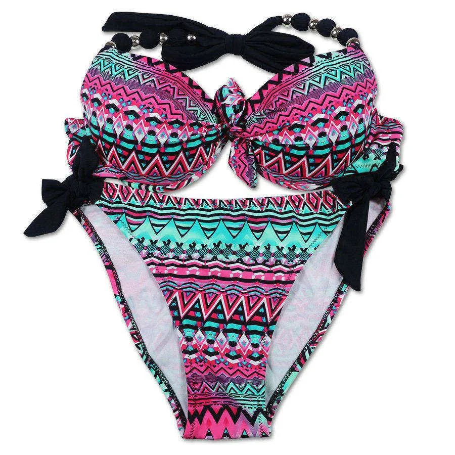 Women's Printed Push Up Beach Style Bikini