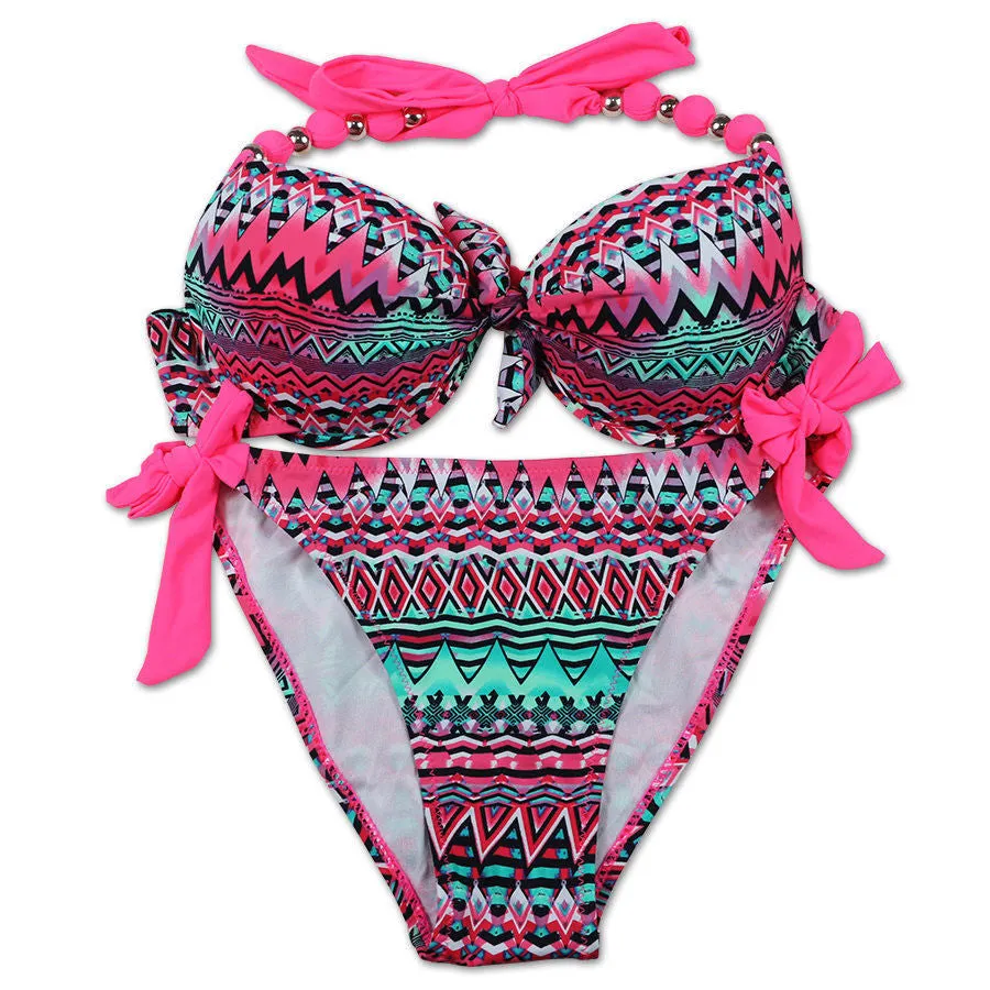 Women's Printed Push Up Beach Style Bikini