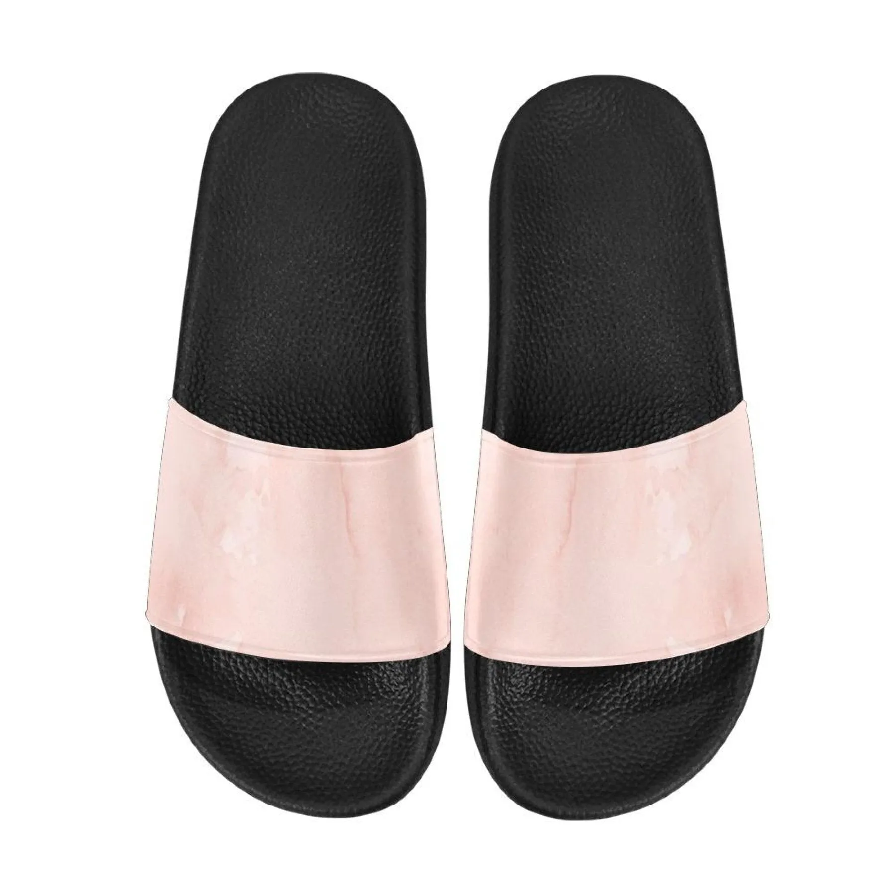 Womens Slides, Flip Flop Sandals, Peach Marble Print by inQue.Style