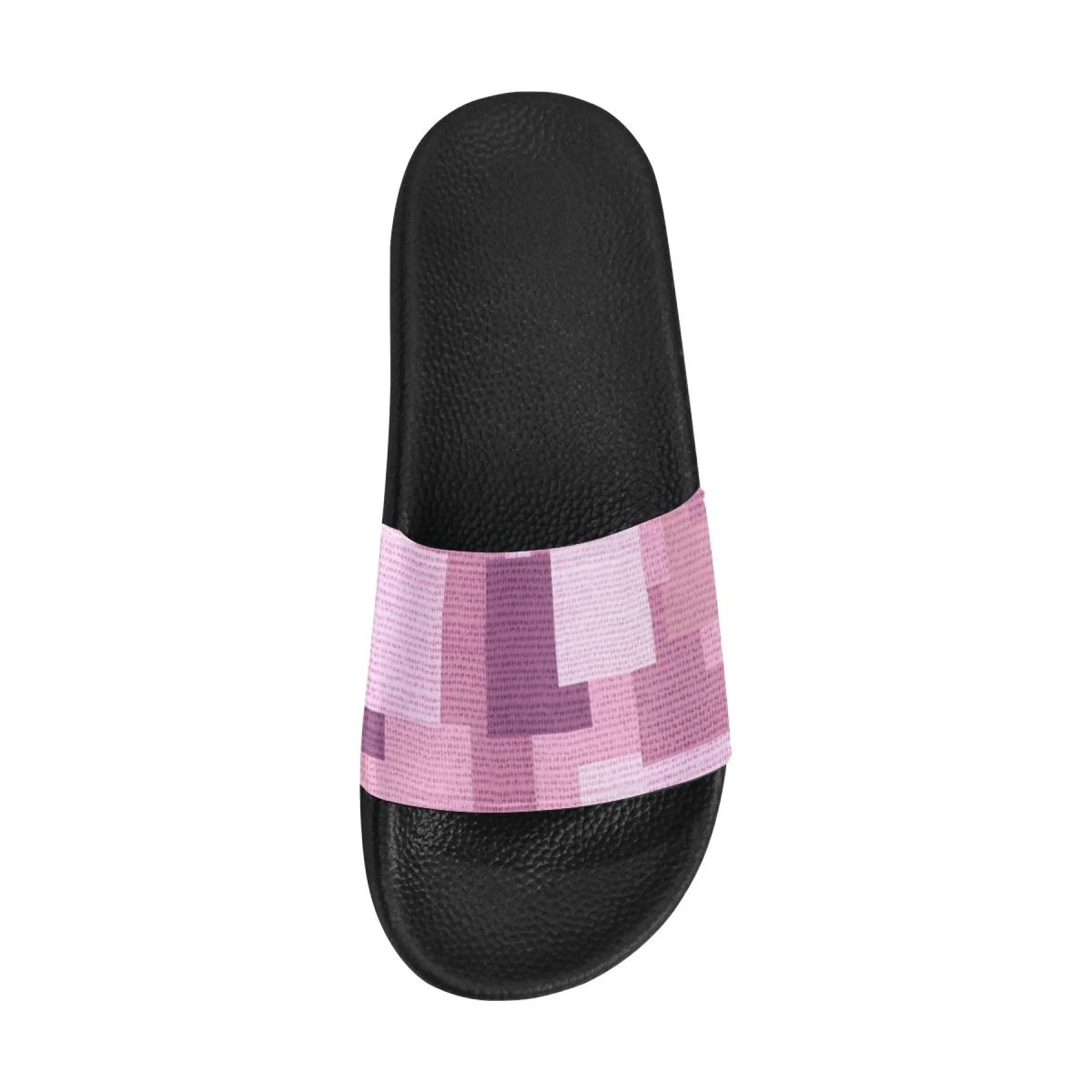 Womens Slides, Flip Flop Sandals, Pink And Purple Block Print by inQue.Style