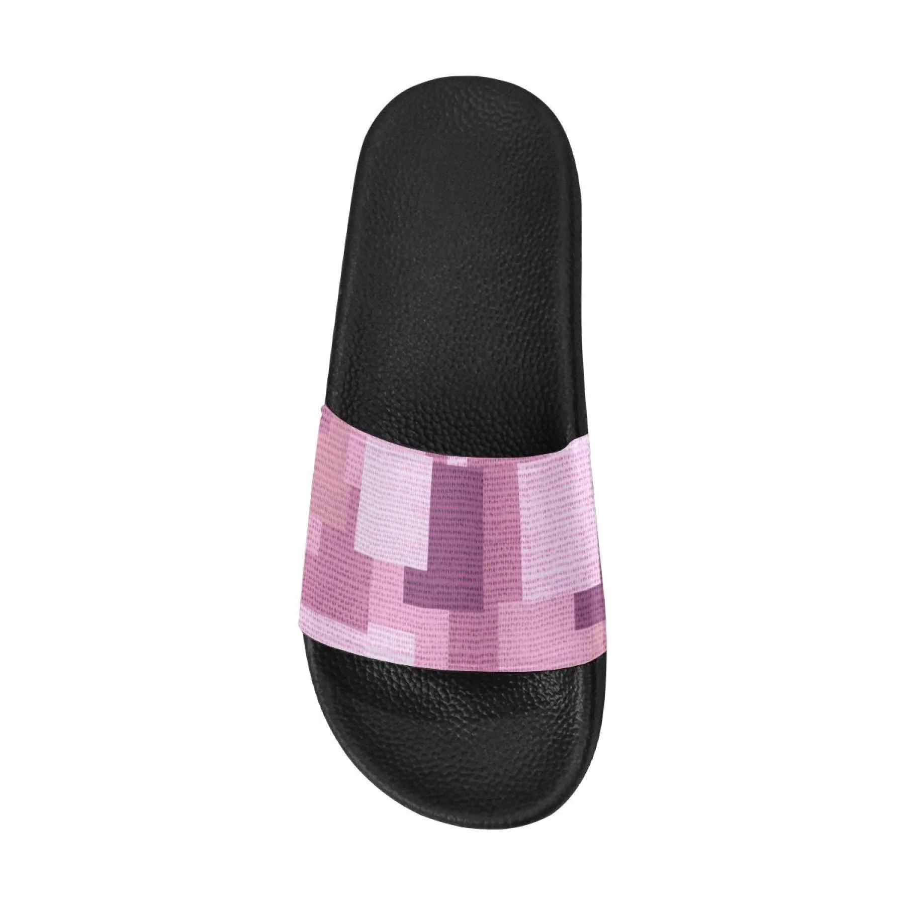 Womens Slides, Flip Flop Sandals, Pink And Purple Block Print by inQue.Style