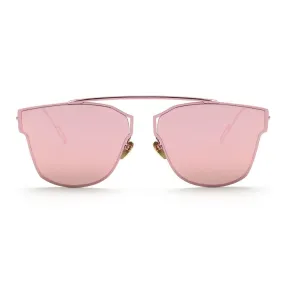 Women's Sunglasses Metal Frame Reflective Coating Mirror Flat Panel Lens Brand Designer Sun Glasses Oculos De Sol