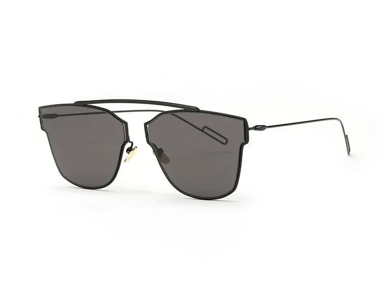 Women's Sunglasses Metal Frame Reflective Coating Mirror Flat Panel Lens Brand Designer Sun Glasses Oculos De Sol
