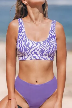 Zebra Print Sporty Cutout Bikini
